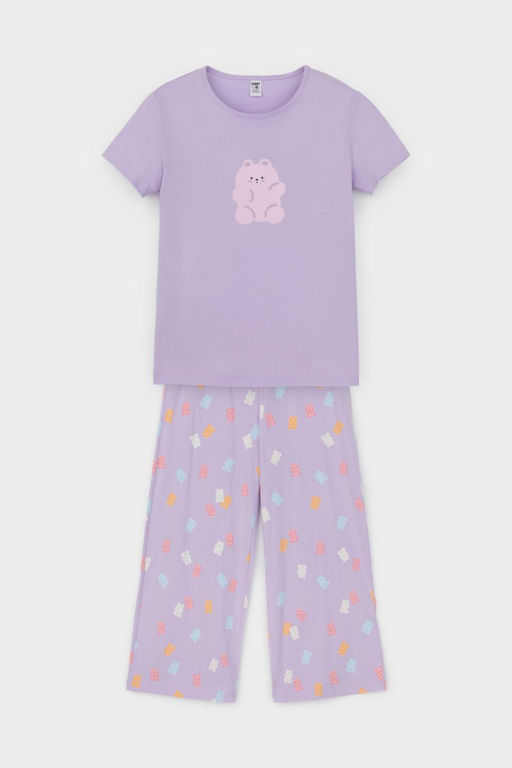 Crockid _ КБ 2827/пастельно-лиловый,мишки пижама для дев