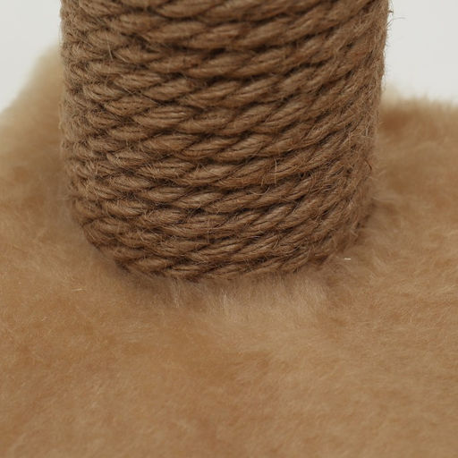 Домик для кошек с когтеточкой, с двумя полками, джут, 37×37×111 см, бежевый