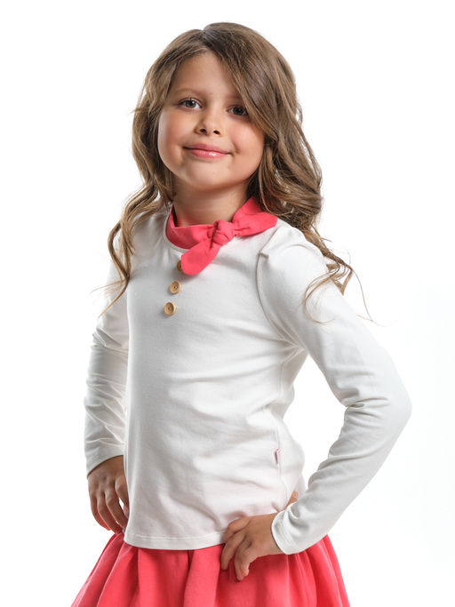 Лонгслив для девочки UD 4175 касар/коралловый - Mini maxi фото 7