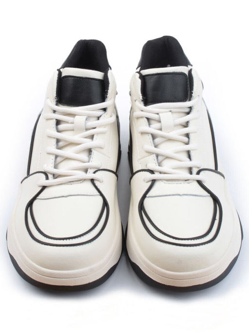 05-P90-1Z LT. BEIGE/BLACK Кроссовки женские зимние (натуральная и искусственная кожа, шерсть)