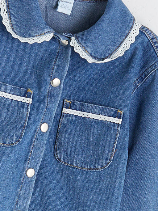 Bebe Yaka K?z ?ocuk Jean Ceket