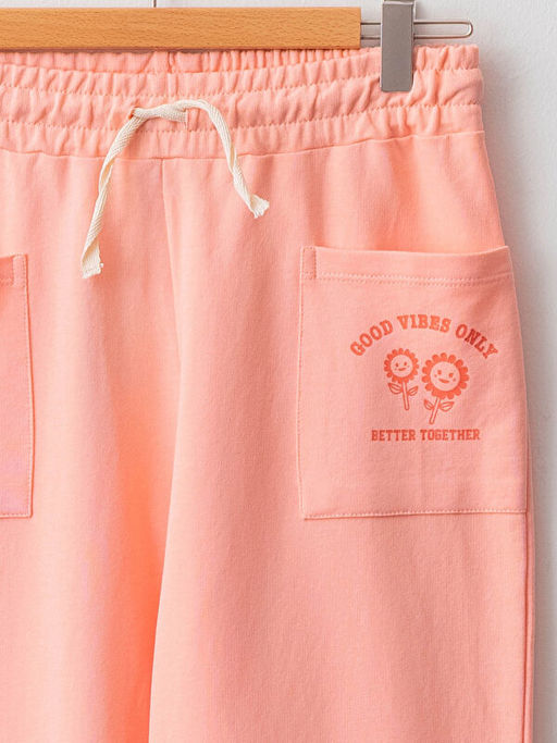 Beli Lastikli Bask?l? K?z ?ocuk Jogger E?ofman Alt? - Waikiki фото 3