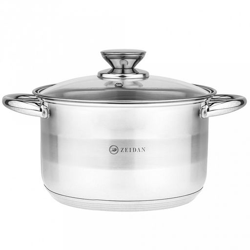 Zeidan Vienna Кастрюля из нержавеющей стали 4л, д20см, стеклянная крышка, ручки на корпусе и крышке металлические, комбинированная полировка снаружи, матовая полировка внутри, 5-ти степовое капсулированное индукционное дно, подарочная упаковка ( - Домашняя мода фото 3