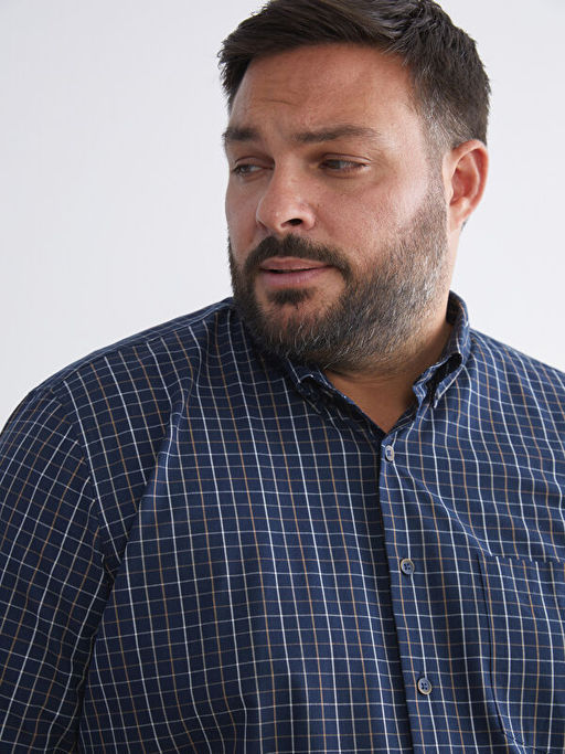 Regular Fit Uzun Kollu Ekose Poplin Erkek G?mlek