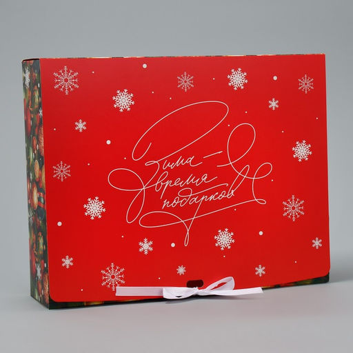 Коробка подарочная новогодняя складная «Новогодние игрушки», 31 х 24.5 х 8 см