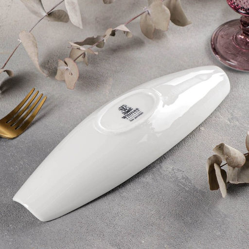 Блюдо для подачи Wilmax, 25.5×7.5 см, фарфор, цвет белый