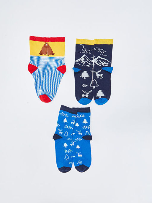 Desenli Erkek ?ocuk Soket ?orap 5li - Waikiki фото 2
