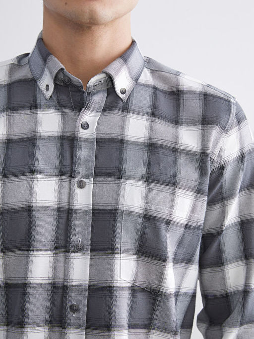 Regular Fit Uzun Kollu Ekose Erkek G?mlek