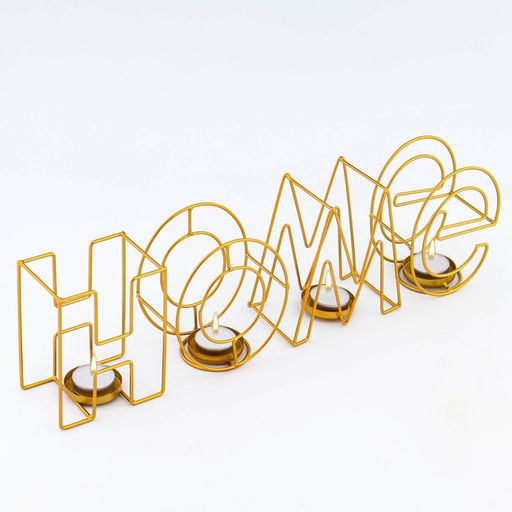Подсвечник металлический на 4 свечи TAKE IT EASY, Home, 13.5×42 см, золото