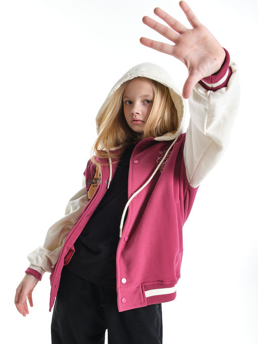 Толстовка с капюшоном с принтом 33-7647 красный - Mini maxi фото 6