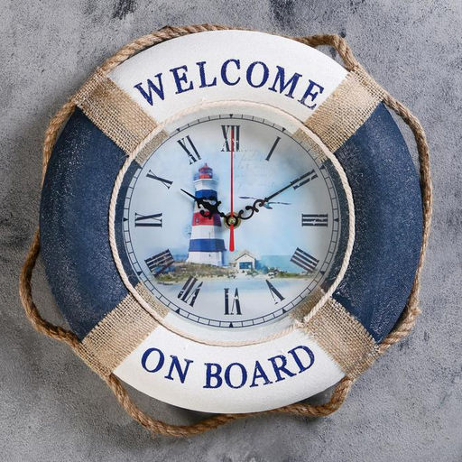 Часы настенные интерьерные «Буртик», морские, дискретный ход, d=30 см, 30×30 см, от батарейки 1×АА
