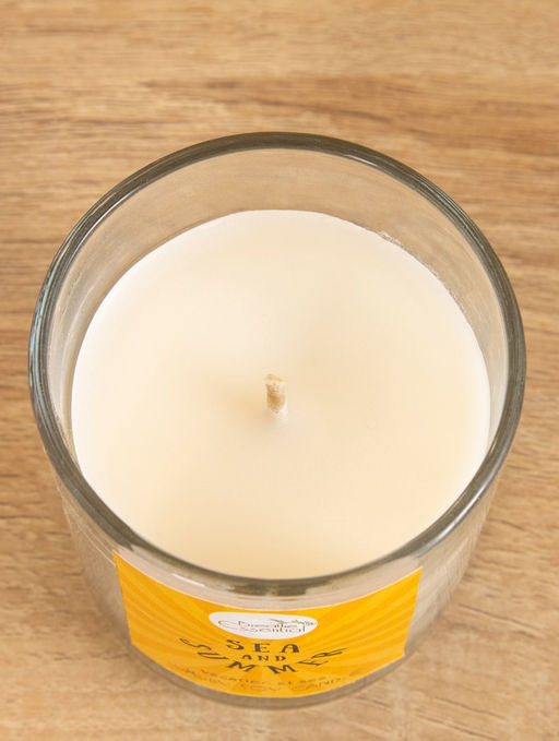 Свеча с кристаллом внутри Sea and Summer Vacation at Sea, 120 г, соевый воск, морской