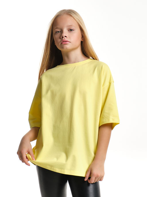 Универсальная базовая футболка оверсайз 22-1892 черный - Mini maxi фото 6