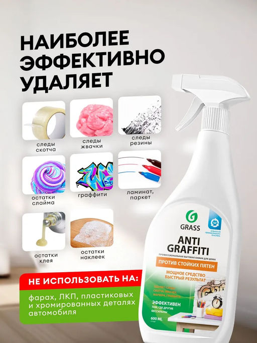 Чистящее средство Antigraffiti (флакон 600мл) - Grass фото 6