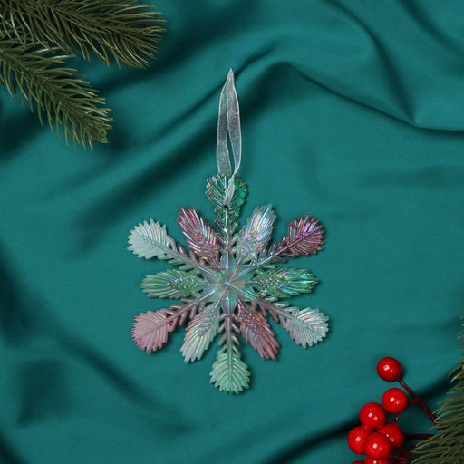 Ёлочная игрушка Зимнее волшебство. Снежинка пушистая, 1111 см, разноцветная фото 4