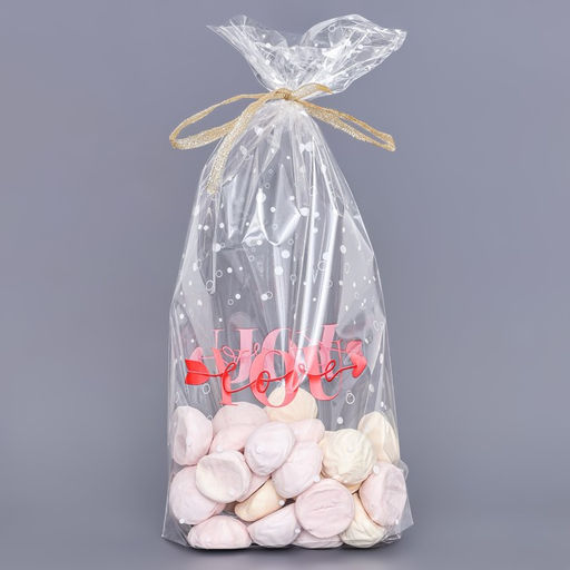 Цена за 50 шт. Пакет фасовочный БОПП, с донной складкой, Я люблю тебя, для сладостей и подарков, 20?35 см