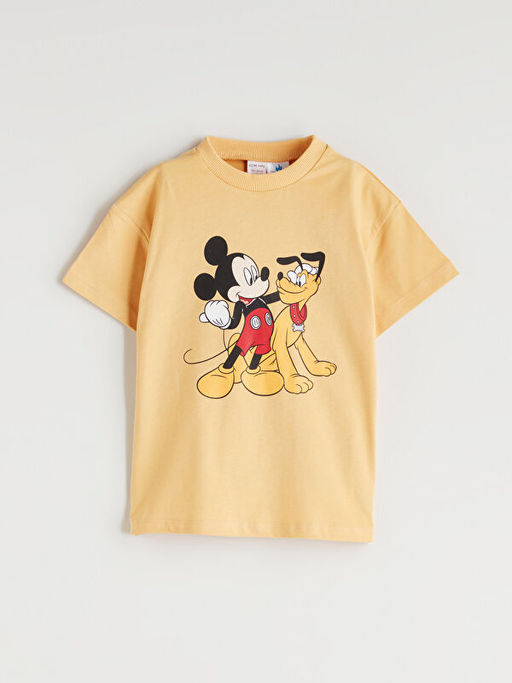 Mickey Mouse Bask?l? Erkek Bebek Ti??rt ve ?ort 2li