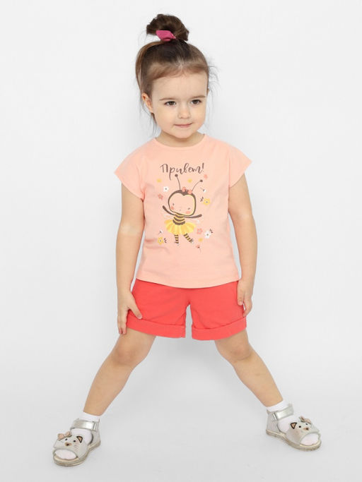 CRB wear/CSBG 63572-47-376 Футболка для девочки,персиковый/Ex.Cherubino  фото 2
