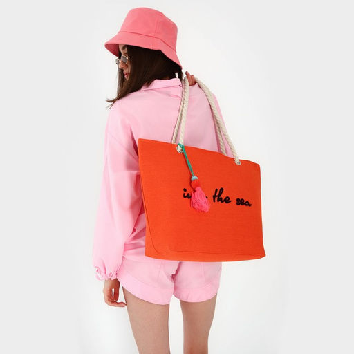 Сумка пляжная Into the sea, 50*34,5*14 см, оранжевый цвет - Nazamok фото 12