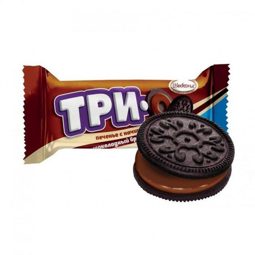 Цена за 5 шт ТРИО какао с начинкой шоколадный  брауни 45гр/Акконд/