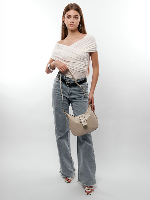 LACCOMA сумка Q3361-молочный натуральная кожа фото 8