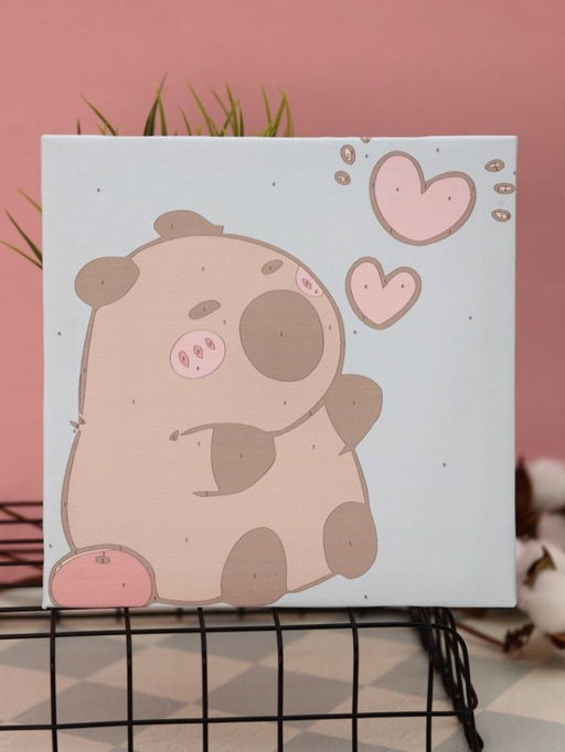 Картина по номерам на подрамнике Draw Me! Capybara in love, (20*20 см)