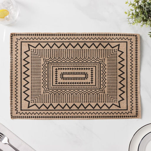 Цена за 12 шт. Салфетка сервировочная на стол Доляна Африка, 44,629,5 см, цвет чёрный  фото 2