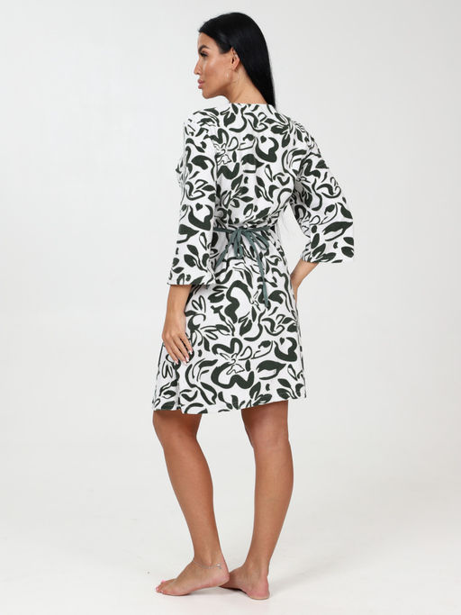 154 ЖЕНСКИЙ ХАЛАТ (Зелёные цветы) - А-дина фото 4