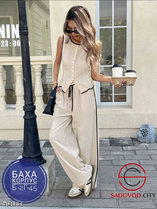 Костюм летний без рукавов с брюками - Bruno фото 2