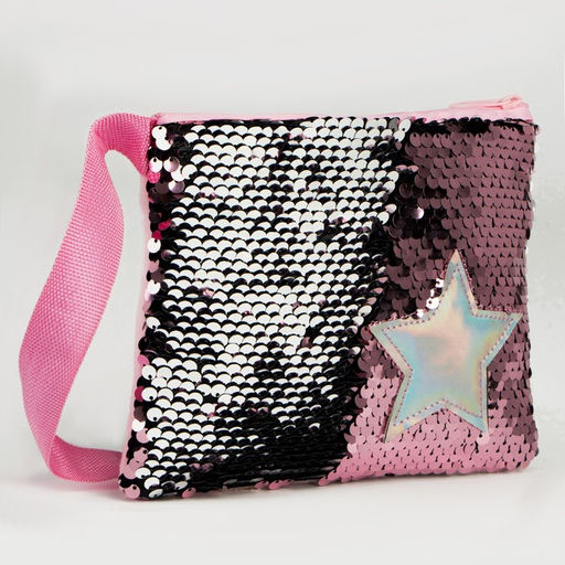 Сумка детская с пайетками Звёздочка на молнии, цвет розовый, 17,5х0,5х14,5 см - NAZAMOK KIDS фото 4