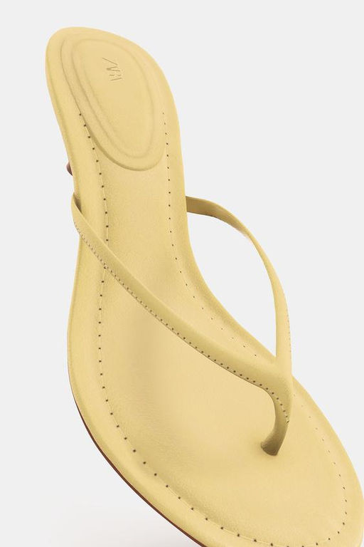 SOFT-FINISH KITTEN HEEL SANDALS - Zara фото 12