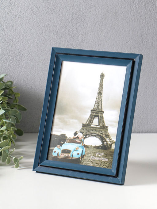 Фоторамка для фото 13×18 см «Остин», пластик, иссиня-чёрный, 21.5×16.5×1.5 см