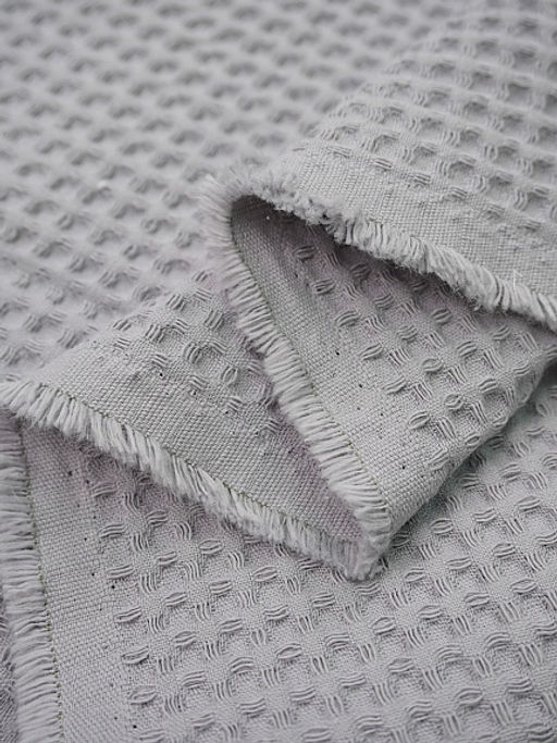 Вафельное премиум-полотно "Italy" цв.Пепельный, ш.1.5м, хлопок-100%, 240гр/м.кв