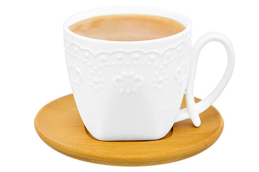 Чашка для капучино и кофе латте 200 мл 11*7,5*7 см Белый узор + дер. подставка - Elan gallery фото 9