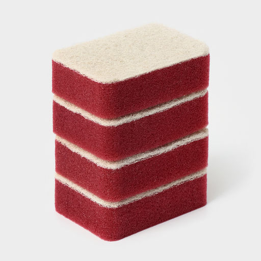 Цена за 3 шт. Губка для мытья посуды с ионами серебра Raccoon, 4 шт., 9.56.53 см фото 3