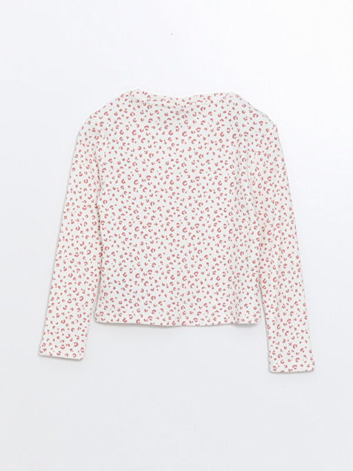 Bisiklet Yaka Bask?l? Uzun Kollu K?z ?ocuk Ti??rt - Waikiki фото 3