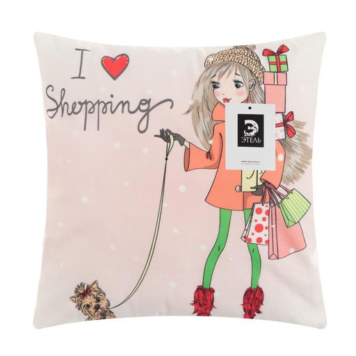 Наволочка декоративная Этель Девичьи историиShopping 40х40 см, велюр  фото 5