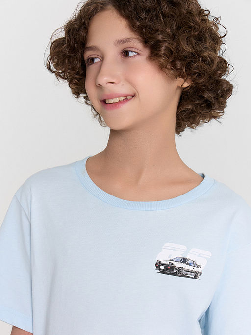 Футболка для мальчиков голубая с принтом - Mark formelle фото 4