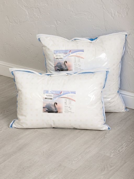 Подушка Лебяжий пух чехол тик х/б 2х камерная 70х70 - Амавес-текстиль фото 5