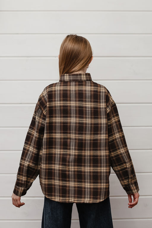 Рубашка подростковая коричневая