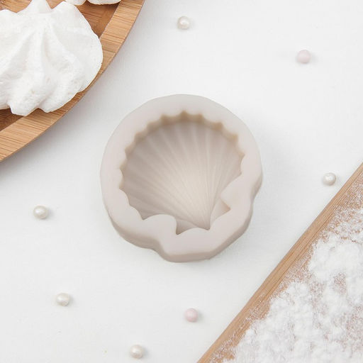 Молд для заливки Доляна Ракушка, силикон, d=6 см, розовый  фото 5