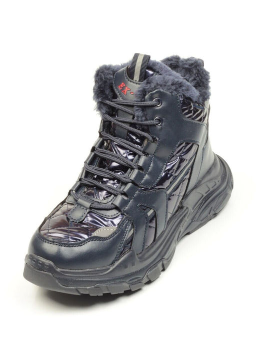 04-8525-2 DARK BLUE Ботинки зимние женские (искусственные материалы)