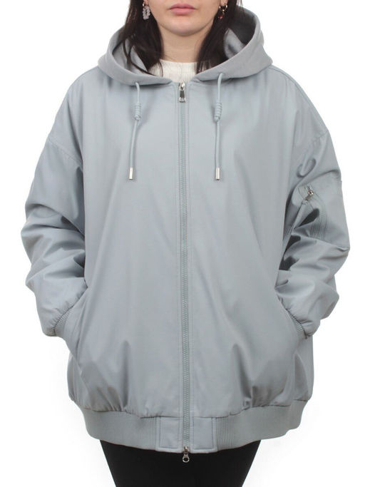 H24-283 GRAY/BLUE Куртка демисезонная женская (100 гр. синтепон)