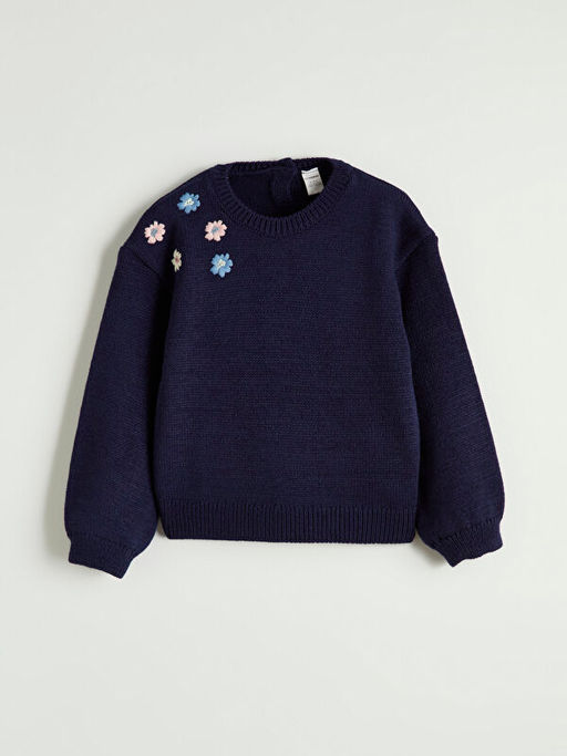 ?i?ekli Triko K?z ?ocuk Kazak ve Pantolon