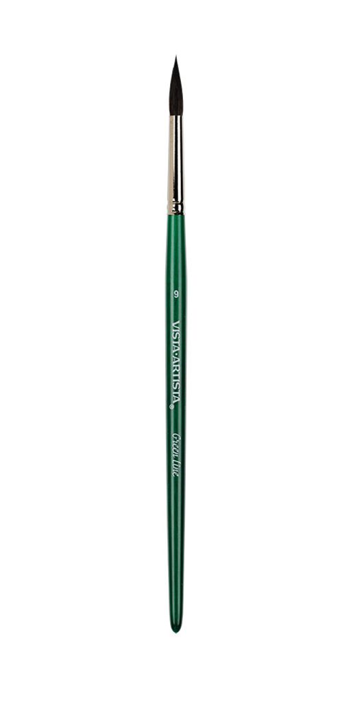 Кисть Green Line VISTA-ARTISTA 90211-09 имитация белки круглая 5 шт короткая ручка №09