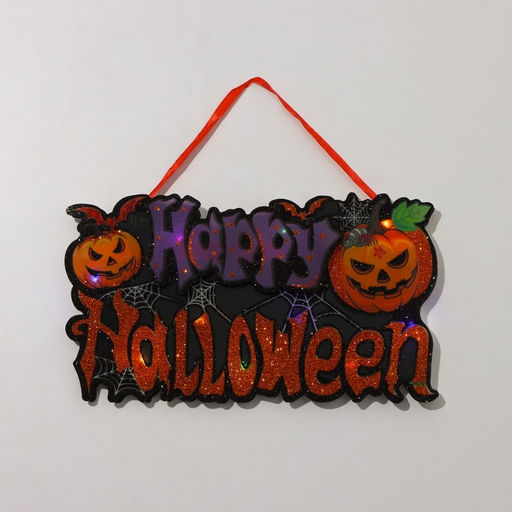 Декоративная светящаяся подвеска - украшение «Happy halloween», 15×26 см