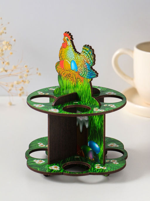 Подставка для 8 яиц в двух ярусах «Курочка ряба», 15.5×12.5 см