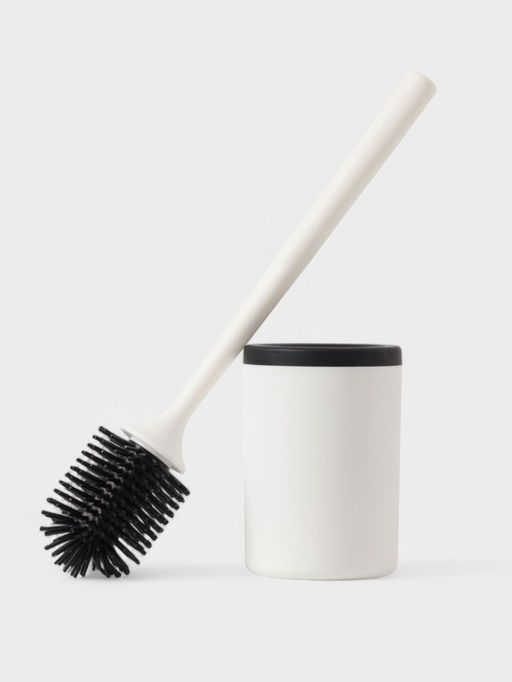 Ёршик для туалета с подставкой, гибкий, белый