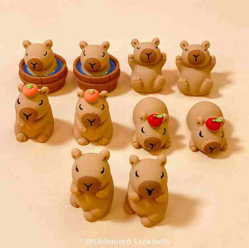 Капибара, коллекция мини-фигурок, 5 штук разного вида 9046643