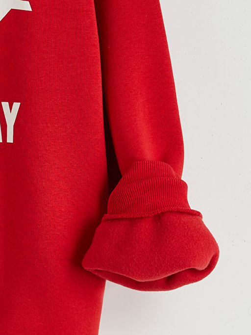 Bisiklet Yaka New York Bask?l? K?z ?ocuk Sweatshirt